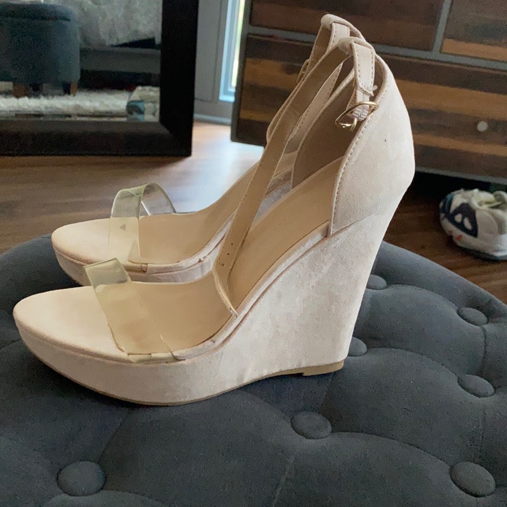Wild Diva Lounge Wedges Cream/Tan